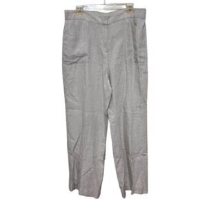 Chico's 12 Linen Easy Wide Leg Semi-Natural Pants